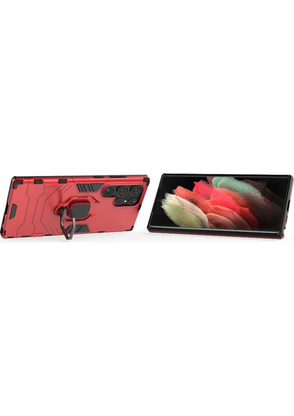 For Samsung Galaxy S23 Ultra 5g Için Çizgiye Döküm Anti Telefon Kılıfı, Yüzük Tutucu Kickstand Koruyucu Telefon Kapağı (Yurt Dışından) modelleri