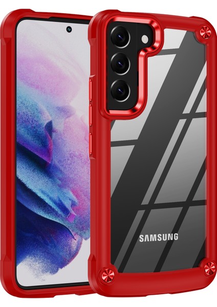 For Samsung Galaxy S23 Için Plus Metal Düğmesi Sabit Pc + Tpu Damla Geçirmez Kapak Cep Telefonu Anti-Çizik Geri Kasa (Yurt Dışından)