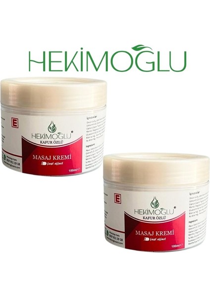 2 Adet Kafur Özlü Masaj Kremi 100 ml