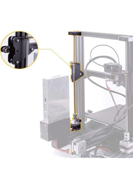 Ender 3 Çift Z Eksen Yükseltme Metal Parçası(Siyah)