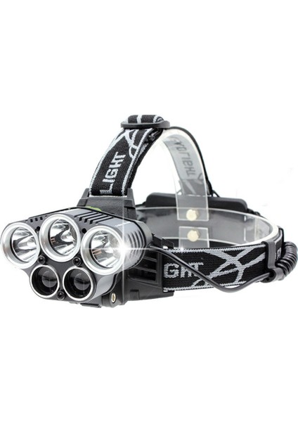 USB Yeniden Yüklenebilir LED Headlamp 5 Beyaz Işık Suyu Temizleyen Baş Işık Balık Lambası 18650 Batteri Kullanır (Yurt Dışından)