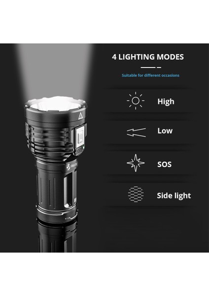 8led Super Parlak Parlak Güçlü LED Yangın Işık Yeniden Yüklenebilir (Yurt Dışından)