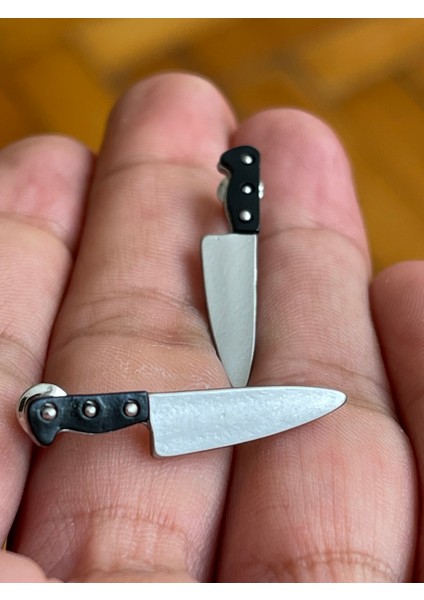 Antik Gümüş Kaplama Bıçak Şef Küpe modelleri