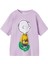 Snoopy Peanuts Desenli Bisiklet Yaka, Kısa Kollu T-Shirt Lila / Mor Renk 1