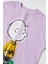 Snoopy Peanuts Desenli Bisiklet Yaka, Kısa Kollu T-Shirt Lila / Mor Renk 3