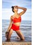 Kırmızı Yüksek Bel Bikini Alt Üst Takım 1