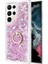 Samsung Galaxy S22 Ultra Kılıf Glitter Liquid Holder Mor 1