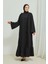 Fırıfır Detaylı Tesettür Elbise Abaya BRC11M01 Siyah 1