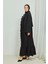 Fırıfır Detaylı Tesettür Elbise Abaya BRC11M01 Siyah 3