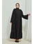 Fırıfır Detaylı Tesettür Elbise Abaya BRC11M01 Siyah 4