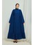 Fırıfır Detaylı Tesettür Elbise Abaya BRC11M01 Indigo 1