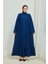 Fırıfır Detaylı Tesettür Elbise Abaya BRC11M01 Indigo 2