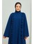 Fırıfır Detaylı Tesettür Elbise Abaya BRC11M01 Indigo 4