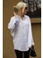 Beyaz Muslin Kumaş Basic Kadın Gömlek MG1660 1