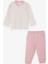 Kız Bebek Pijama Takımı Yaprak Desenli 4 Ay-1 Yaş, Ekru 1