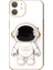 Casestreet Apple iPhone 11 Kılıf Kamera Korumalı Astronot Standlı Desenli Standlı Silikon Beyaz 1