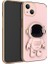 Apple iPhone 14 Kılıf Kamera Korumalı Astronot Standlı Desenli Standlı Silikon Pembe 1