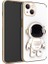 Apple iPhone 14 Kılıf Kamera Korumalı Astronot Standlı Desenli Standlı Silikon Beyaz 1