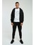 Siyah Kapüşonlu, Fermuarli Erkek Sweatshirt 5