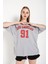 Kadın Los Angeles 91 Baskılı Oversize Tişört 2
