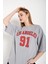 Kadın Los Angeles 91 Baskılı Oversize Tişört 4