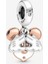 925 Ayar Gümüş Disney Mickey Mouse Çift Sallantılı Charm 1