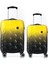 Polikarbon Kırılmaz 2'li Valiz Seti Orta Boy - Kabin Boy Siyah-Sarı 5226 2