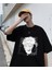 Jujutsu Kaisen Eyes Baskılı Siyah Oversize T-Shirt 1