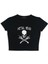 Metal Head Skull Baskılı Siyah Crop 2