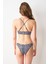 Crush Sırtı Çapraz Üçgen Büstier Bikini Tek Üst Zebra 239100-D 2