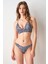Crush Sırtı Çapraz Üçgen Büstier Bikini Tek Üst Zebra 239100-D 5