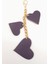 Mor Gerçek Deri Kalpli Süs Püskül Light Gold Zincirli 1
