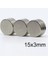 15 x 3 mm Çap: 15 Mm, Kalınlık : 3 mm Yuvarlak Neodyum Mıknatıs 2