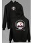 Müzik Dinleyen Kuru Kafa Kulaklık Bıçak Skull Ön ve Arka Baskılı Sweatshirt Unisex Kapüşonlu Hoodie10 1