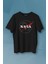 Nasa Logosu Siyah Kırmızı Uzay Cosmos Baskılı Tişört Unisex T-Shirt10 1