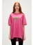 Re-Finger Recycle Fuşya Pembe T-Shirt Baskılı Kadın Tişört10 1