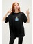 Re-Save Recycle Siyah T-Shirt Baskılı Kadın Tişört10 5