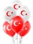 Ay Yıldız Baskılı Balon Kırmızı Beyaz Renk 25 Adet 1