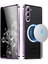 For Samsung Galaxy S23 Telefon Kapağı Tpu Geri + Elektrokaplama Metal Kenar Entegre Lens Koruma Anti-Drop Mat Telefon Kılıfı Desteği Kablosuz Şarj (Yurt Dışından) 2