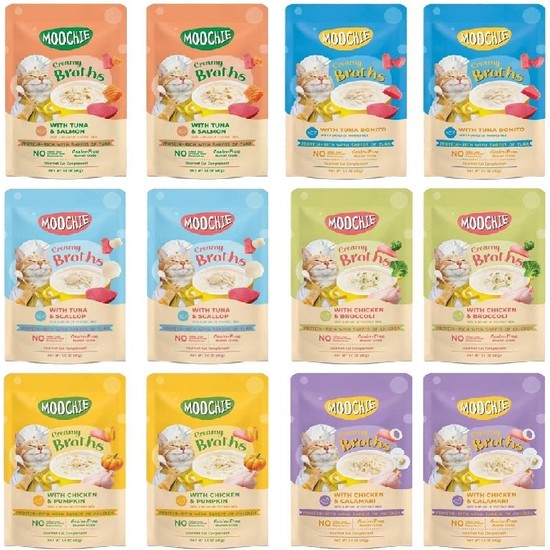 Mocchie Moochie Tahılsız Kedi Çorbası 40gr x 12 Süper Premium Karışık Tatlı Lezzetler