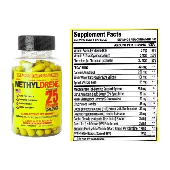 Cloma Pharma Classic Nutrition Methyldrene 25 Fat Burner, Fiyatı