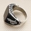 925 Ayar Gümüş Tuğra Düz Siyah Oniks Taşlı Erkek Yüzük 2