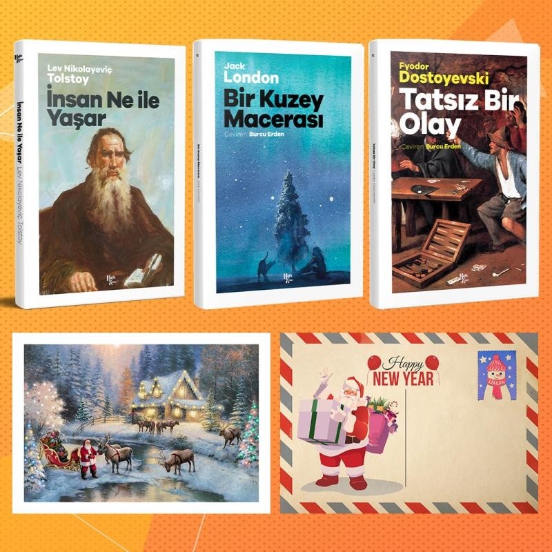 Halk Kitabevi Dünya Klasikleri Üçlü Set - Insan Ne Ile Yaşar - Bir Kuzey Macerası - Tatsız Bir Olay ve Kartpostal