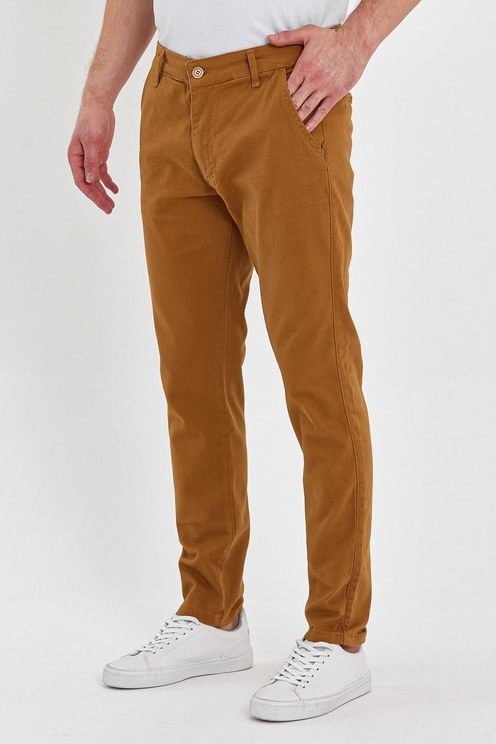 Damga Erkek Slim Fit Chino Pantolon Taba görsel 2