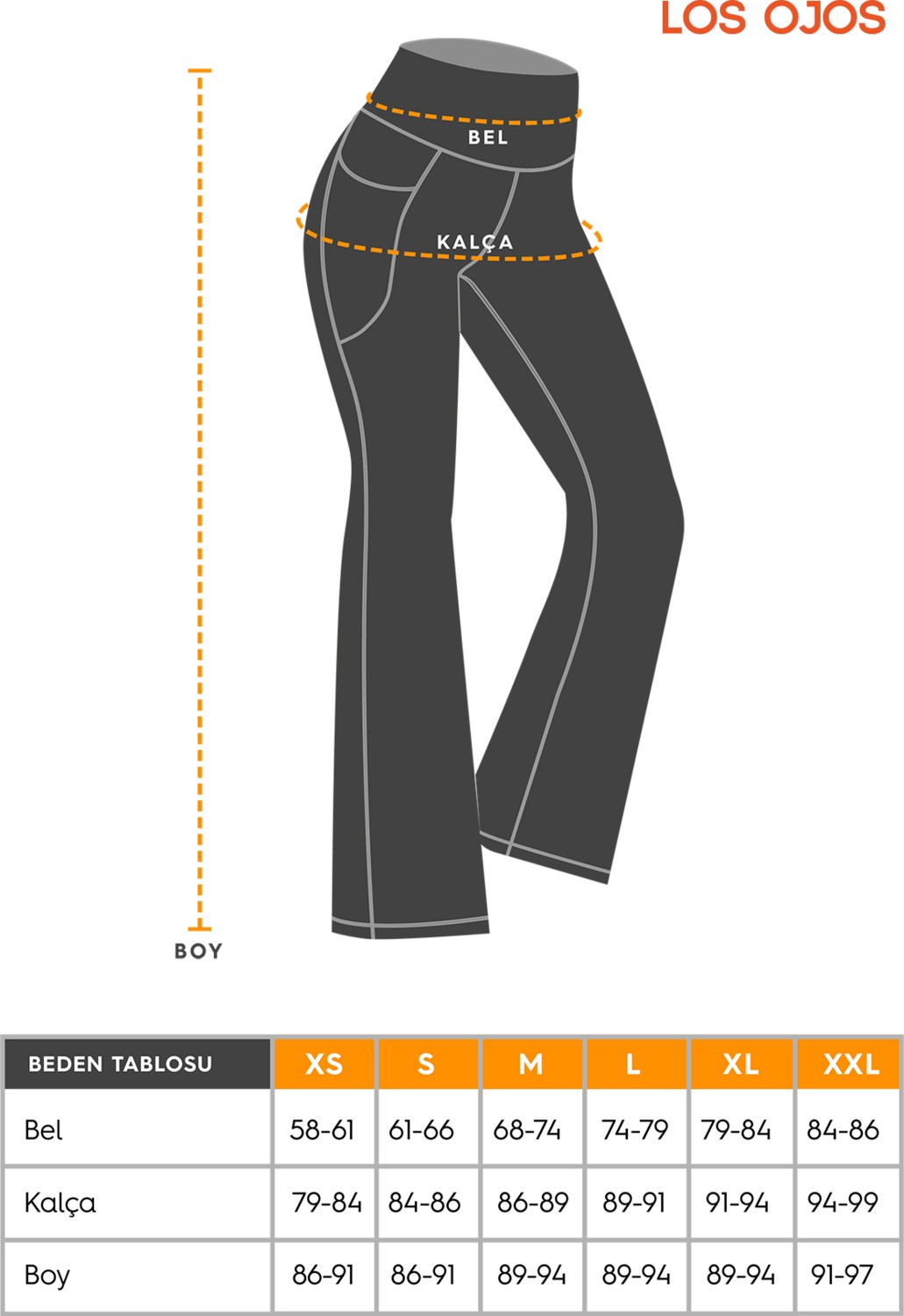 Los Ojos Kadın Siyah Yüksek Bel Toparlayıcı Çift Cepli Ispanyol Paça Tayt Bootcut görsel 7