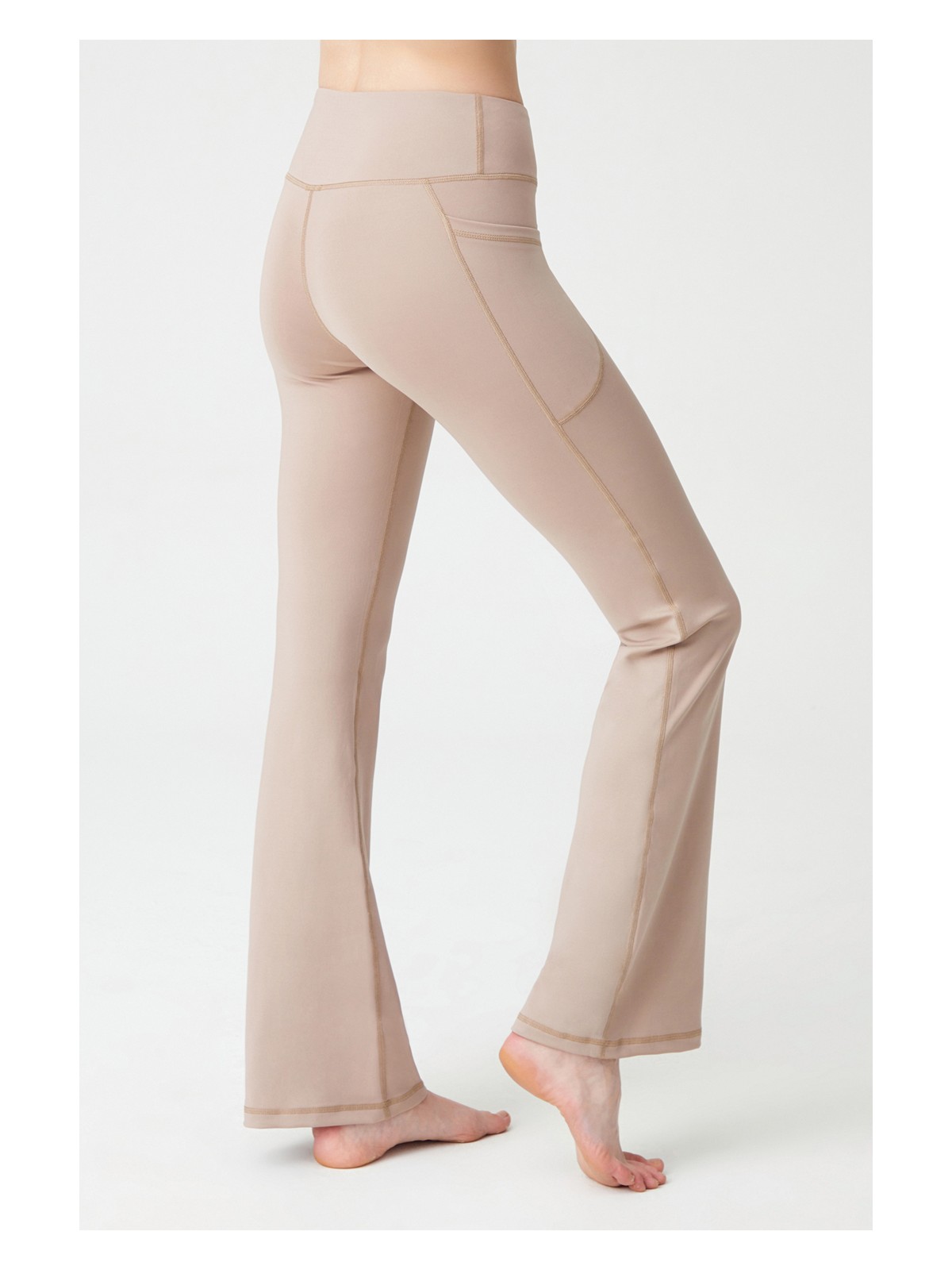 Los Ojos Kadın Antrasit Yüksek Bel Toparlayıcı Çift Cepli Ispanyol Paça Tayt Bootcut - Görsel 8