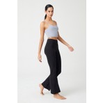 Los Ojos Kadın Siyah Yüksek Bel Toparlayıcı Çift Cepli Ispanyol Paça Tayt Bootcut