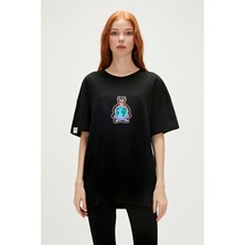 Bad Bear Re-Save Recycle Siyah T-Shirt Baskılı Kadın Tişört10