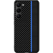 Cool-M For Samsung Galaxy S23 Karbon Fiber Doku Koruyucu Telefon Kılıfı Pu Deri Kaplamalı Pc Ultra Ince Dalgalı Telefon Kapağı (Yurt Dışından)