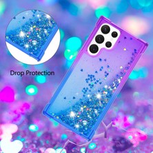 Cool-M For Samsung Galaxy S23 Ultra Ince Uygun Telefon Kılıfı Gradyan ve Sıvı Akışlı Glitter Toz Kabuğu Esnek Tpu Arka Kapak (Yurt Dışından)